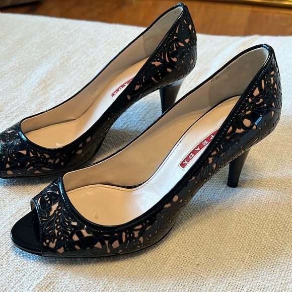 Prada women's peep toe high heels - Picture 1 of 7